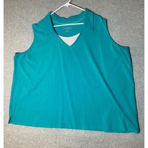 Catherines Suprema Collection Tank Top Womens 5X Collared Sleeveless‎ Stretch